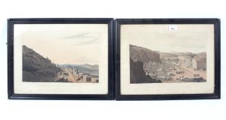 A pair of 19th Century coloured prints.