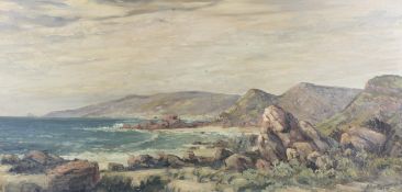 Allon Cook, (Australian, 1907-71), Rocky Coastline, oil on board.