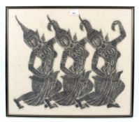 A print depicting three Thai dancers. 55cm x 47.