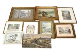 Eight assorted mostly 19th Century framed watercolours.