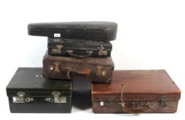 An assortment of vintage cases.