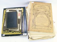 Various volumes and 19th century scrap and design books.