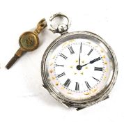 An early 20th century silver cased fob watch.