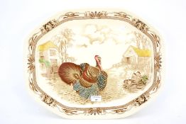 A large 20th century Johnson Bro's 'Barnyard King' turkey plate.