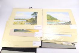 Paul Winby (20th/21st Century), a collection of mounted watercolour landscapes within a portfolio.