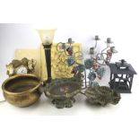 Assorted lamps and other collectables.