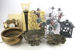 Assorted lamps and other collectables.
