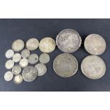 An assortment of coins.