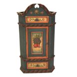 A 20th century painted corner cabinet.