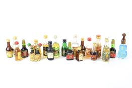 An assortment of alcohol miniatures.