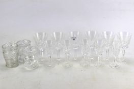 A collection of Waterford crystal glassware.