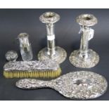 An assortment of 19th and 20th century silver and white metal.