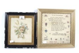 Two 19th and 20th century embroidered samplers.