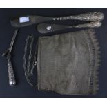 A silver mounted shoe horn, London 1900 and other items.