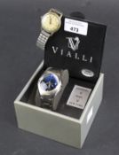 A boxed Vialli gentleman's wristwatch and a Felca watch.