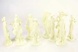Ten Royal Worcester figures of ladies.