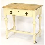 A painted single drawer desk.