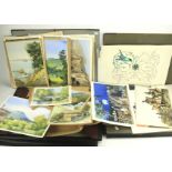 Paul Winby (20th/21st Century), a large collection of unframed watercolour landscapes.