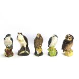 Five Royal Doulton 'Whyte & Mackay Scotch Whisky' ceramic figures of birds.