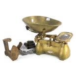 A set of E. J. Thornton & Co Ltd brass scales.