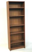 A contemporary wooden bookcase. With five shelves, L62.5cm x D28.