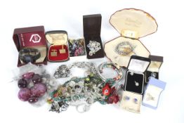 An assortment of costume jewellery.