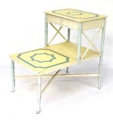 A bamboo effect two tier side table.