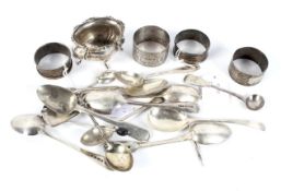 An assortment of 19th and 20th century silver.