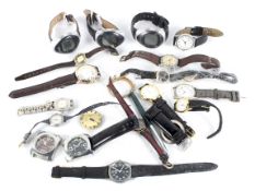 A collection of ladies and gentleman's watches.