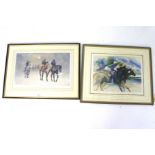 Two framed limited edition 1908s horse racing prints.