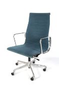 A Charles Eames designed 'EA116' Hopsack Lounge swivel armchair.