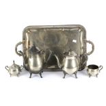 A silver plate part coffee service.