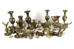 An assortment of copper and brassware.