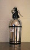 A 20th century Sparkles Limited soda syphon. Chrome exterior with black bands, 29.