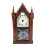 A late 19th century mahogany cased American mantel clock.