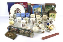 An assortment of Victorian and later commemorative wares.
