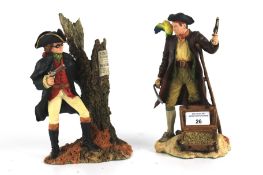 Two Royal Doulton resin figurines. Highwayman 'Dick Turpin' and pirate 'Long John Silver'.