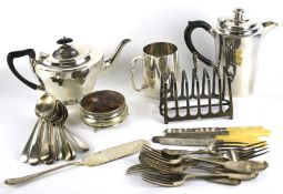 A quantity of assorted silver plate.