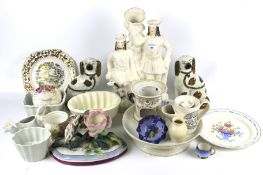 An assortment of 19th and 20th century ceramics.