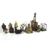 A group of assorted Oriental items including a fine detailed Cloisenne vase 12cm (AF),