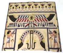 An Egyptian quilted sewn blanket throw wall hanging. 117 x 236cm.