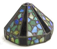 A leaded stained glass table lamp shade.