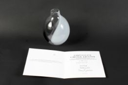 A Kosta Boda limited edition glass vase by Gunnel Sahlin.
