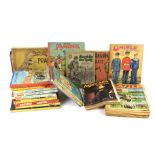 An assortment of 20th century magazines and children's books.