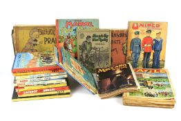 An assortment of 20th century magazines and children's books.