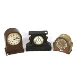 Three 20th century mantel clocks.