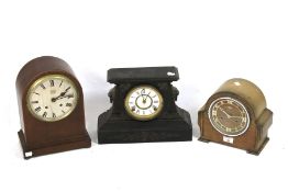 Three 20th century mantel clocks.