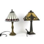 Two Tiffany style table lamps.