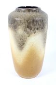 A 1960s West German pottery brown glazed oviform vase. Moulded W.