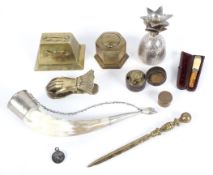 An assortment of metalware.